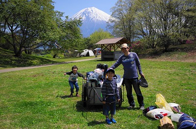 富士山のキャンプ